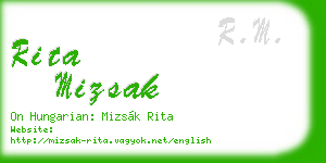 rita mizsak business card